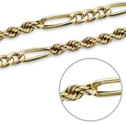 Cordón oro 18k salomónico cartier combinado hueco 60cm. 7mm. [7242]