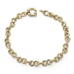 Pulsera oro 18k eslabones 19,5cm. [8035]