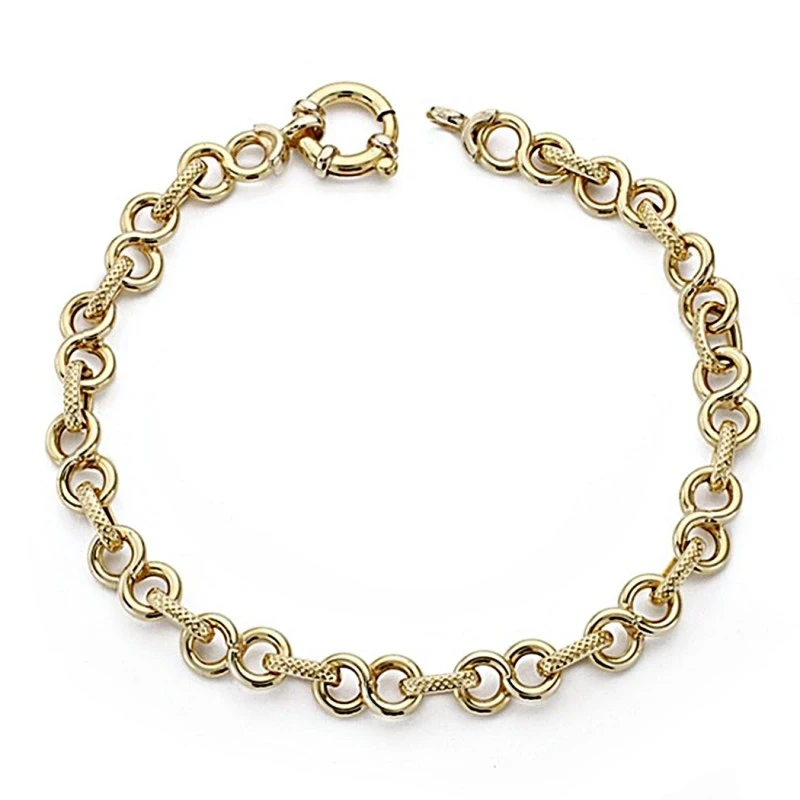Pulsera oro 18k eslabones 19,5cm. [8035]