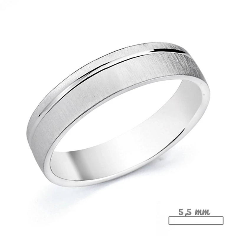 Alianza oro blanco 18k 5,5mm. [8063]