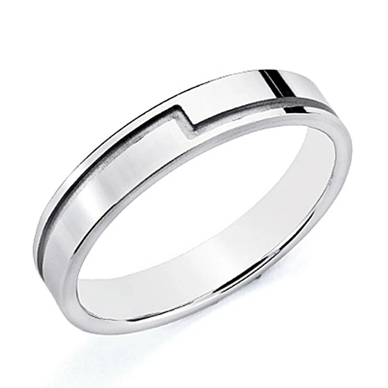 Alianza oro blanco 18k 4mm. [8069]