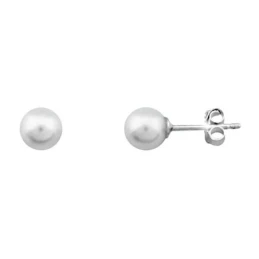 Pendientes plata ley 925m perla cultivada 6,5mm. cierre [9315]