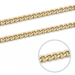Cadena oro 18k barbada 50 cm hueca 3 mm. 5.85 gr. [9659]