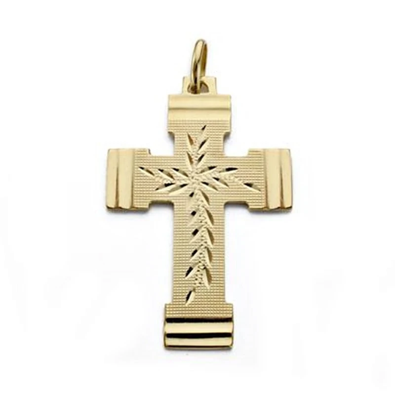 Colgante cruz oro 18k tallada 36mm. [AA0011]