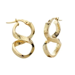 Pendientes oro 18k aros 25mm. ochos greca [AA0051]