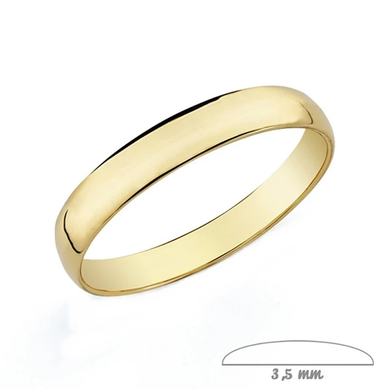 Alianza oro 18k lisa 3.5mm. [AA0086]