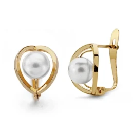Pendientes oro 18k perla [AA0091]