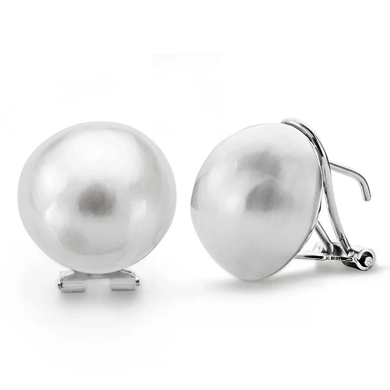 Pendientes oro blanco 18k japonesa 14mm. [AA0106]