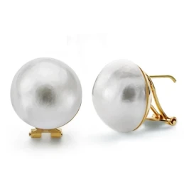 Pendientes oro 18k perla japonesa 16mm. [AA0646]