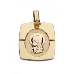 Medalla oro 18k Virgen Niña 20mm. [AA0161]