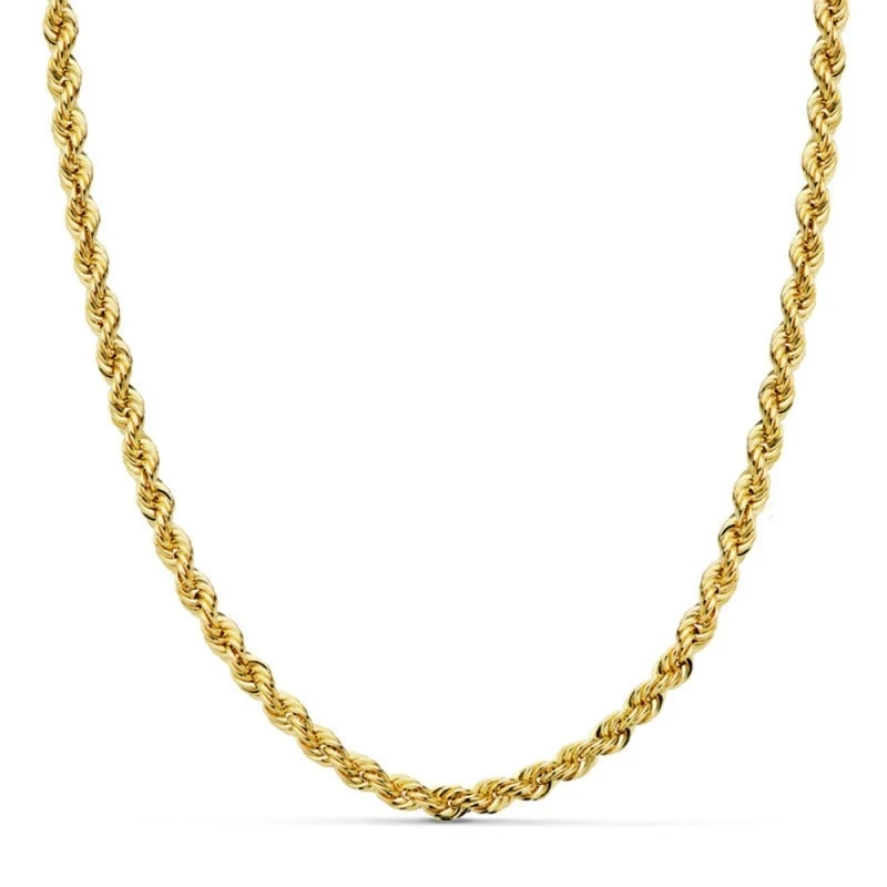 Cordón cadena oro 18k salomónico 40cm. normal 4mm. [AA1580]