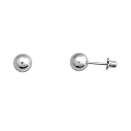 Pendientes plata Ley 925m. bola lisa 6mm. cierre tornillo [AA3352]