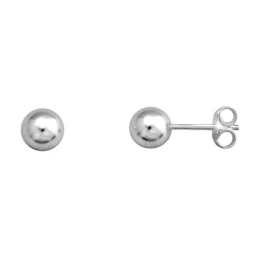 Pendientes plata Ley 925m. bola 6mm. brillo lisa [AA3486]