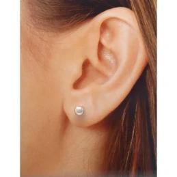 Pendientes plata Ley 925m. bola 6mm. brillo lisa [AA3486]