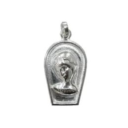 Colgante plata Ley 925m Medalla Virgen Niña [1189]