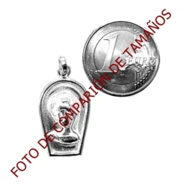 Colgante plata Ley 925m Medalla Virgen Niña [1189]