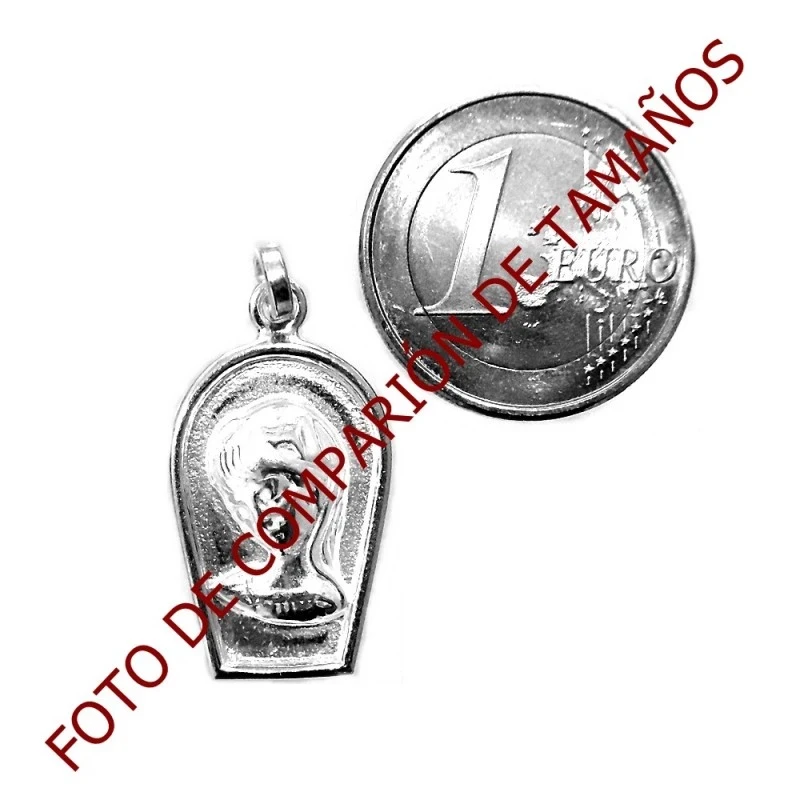 Colgante plata Ley 925m Medalla Virgen Niña [1189]