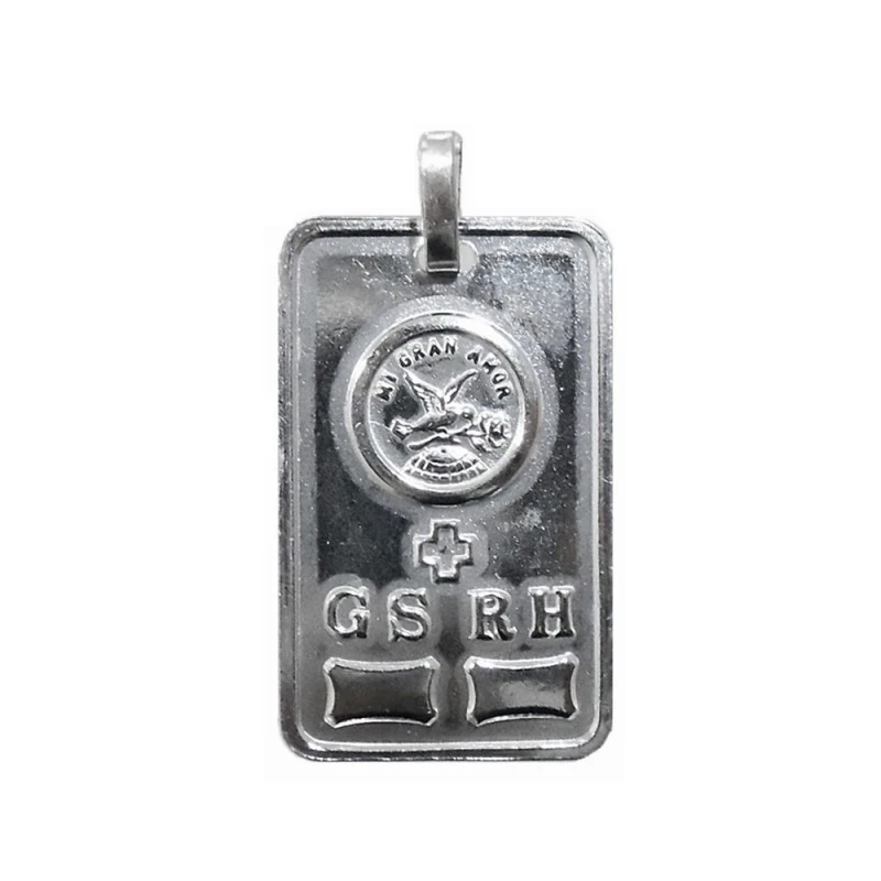 Colgante plata Ley 925m Chapa pergamino GS.RH. MI GRAN AMOR [1638]