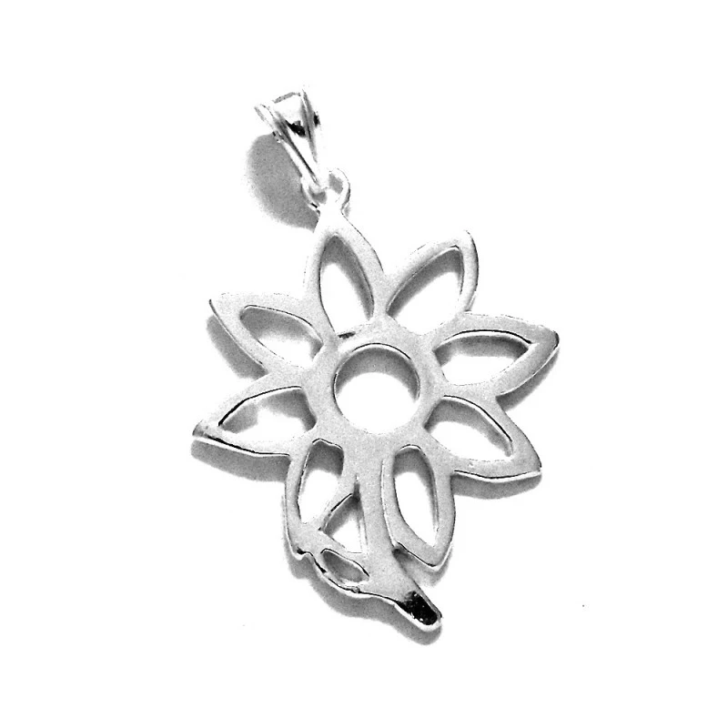 Colgante plata Ley 925m flor maciza calada [803]