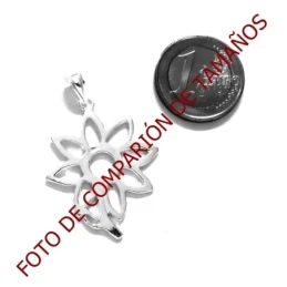 Colgante plata Ley 925m flor maciza calada [803]