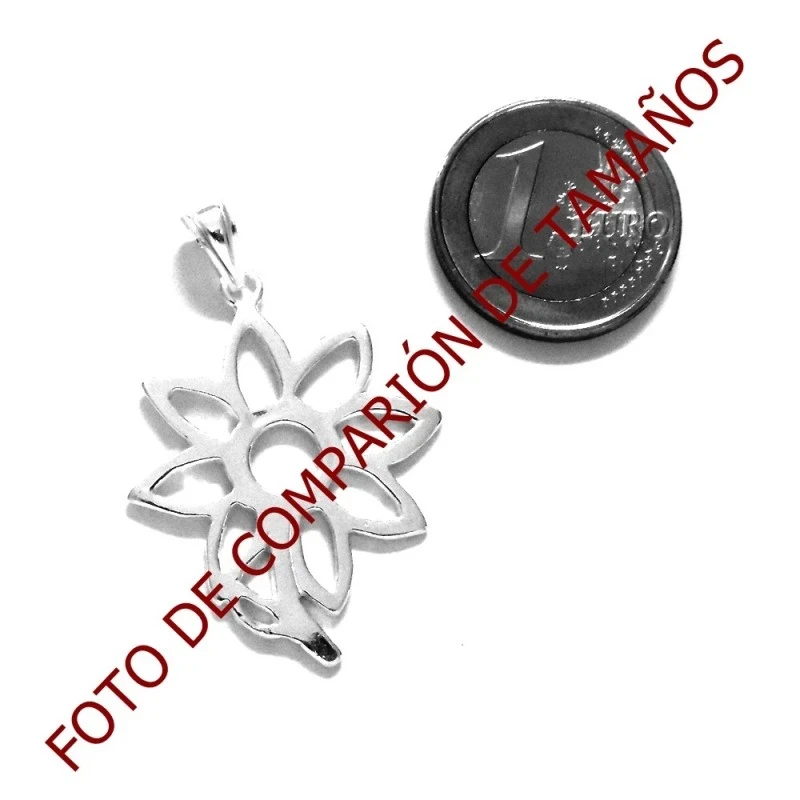 Colgante plata Ley 925m flor maciza calada [803]