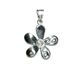 Colgante plata Ley 925m flor 5 pétalos liso calado [848]