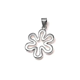 Colgante plata ley 925m 24mm. liso flor calada pétalos [AA7551]