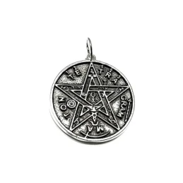Colgante plata ley 925m 30mm. liso esotérico estrella [AA7607]