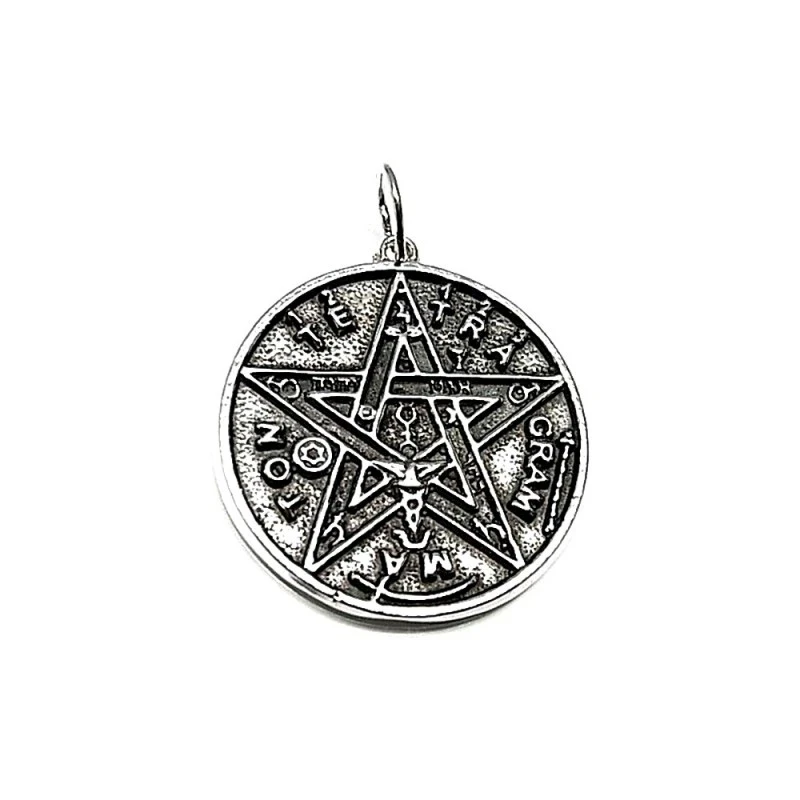 Colgante plata ley 925m 30mm. liso esotérico estrella [AA7607]