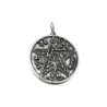Colgante plata Ley 925m liso 30mm. esotérico Tetragramatón centro estrella amuleto