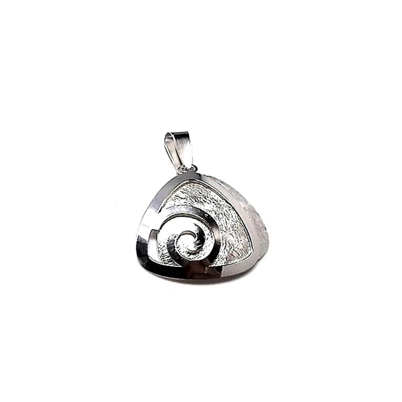 Colgante plata ley 925m 24mm. liso matizado ovalado [AA7668]