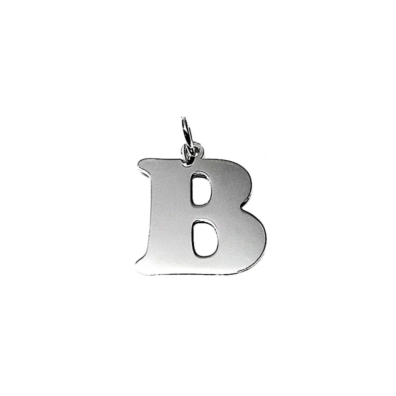 Colgante plata ley 925m liso 21mm. letra B [AA7728]