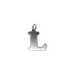 Colgante plata ley 925m liso 21mm. letra L [AA7738]