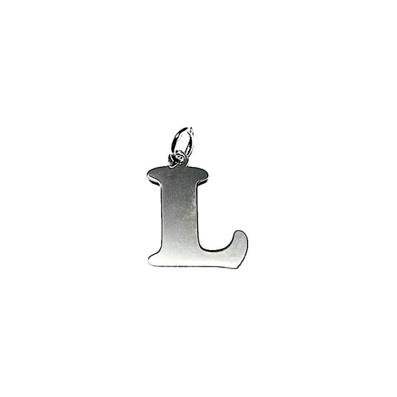 Colgante plata ley 925m liso 21mm. letra L [AA7738]