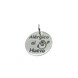 Colgante plata ley 925m 18mm. ALÉRGICO AL HUEVO [AA7848]
