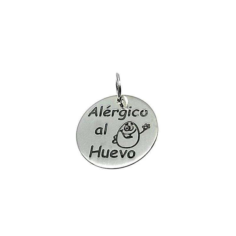 Colgante plata ley 925m 18mm. ALÉRGICO AL HUEVO [AA7848]