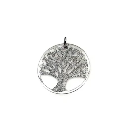 Colgante plata ley 925m 21mm. árbol vida purpurina [AA7897]