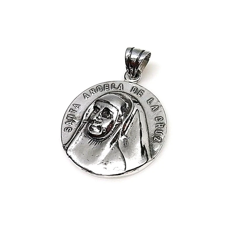 Medalla colgante plata ley 925m 30mm. Santa Ángela Cruz [AA8161]