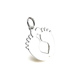 Colgante plata ley 925m 23mm. pies silueta [AA8345]
