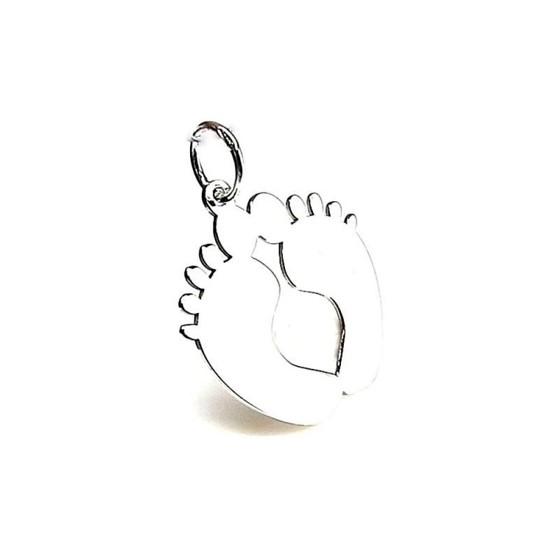 Colgante plata ley 925m 23mm. pies silueta [AA8345]
