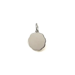 Colgante plata ley 925m 14mm. chapa flor láser [AA8381]