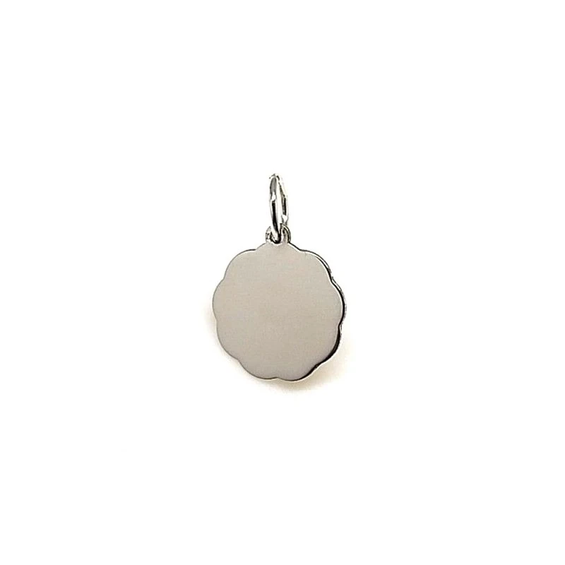 Colgante plata ley 925m 14mm. chapa flor láser [AA8381]