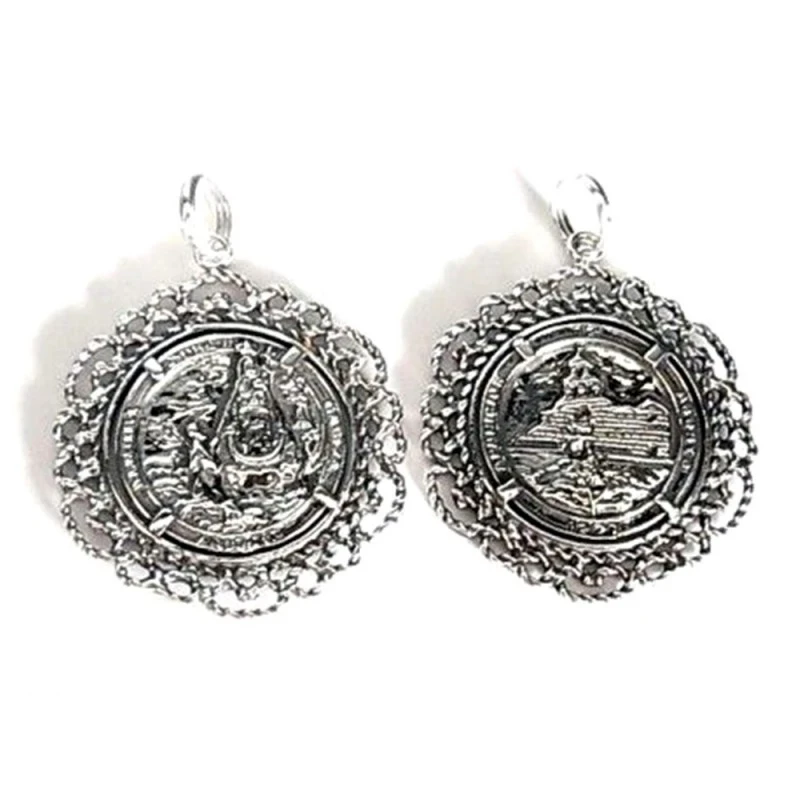 Colgante plata ley 925m 35mm. medalla Virgen Cabeza [AA8487]