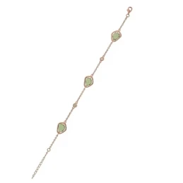 Pulsera plata Ley 925m Visetti chapada rosa piedras [AC0016]