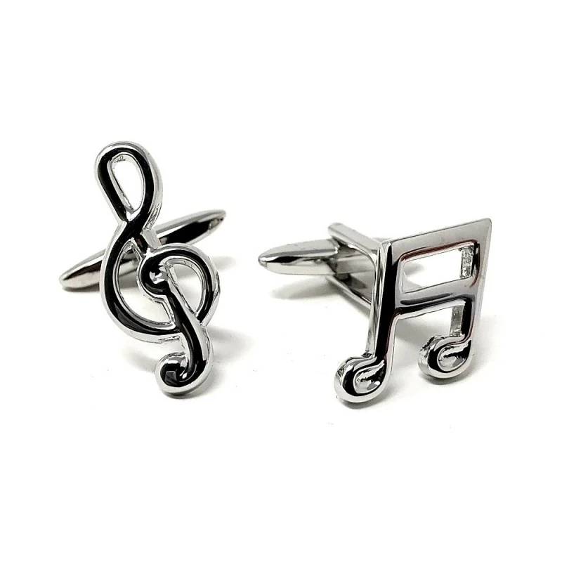 Gemelos metálicos 24mm. notas musicales hombre