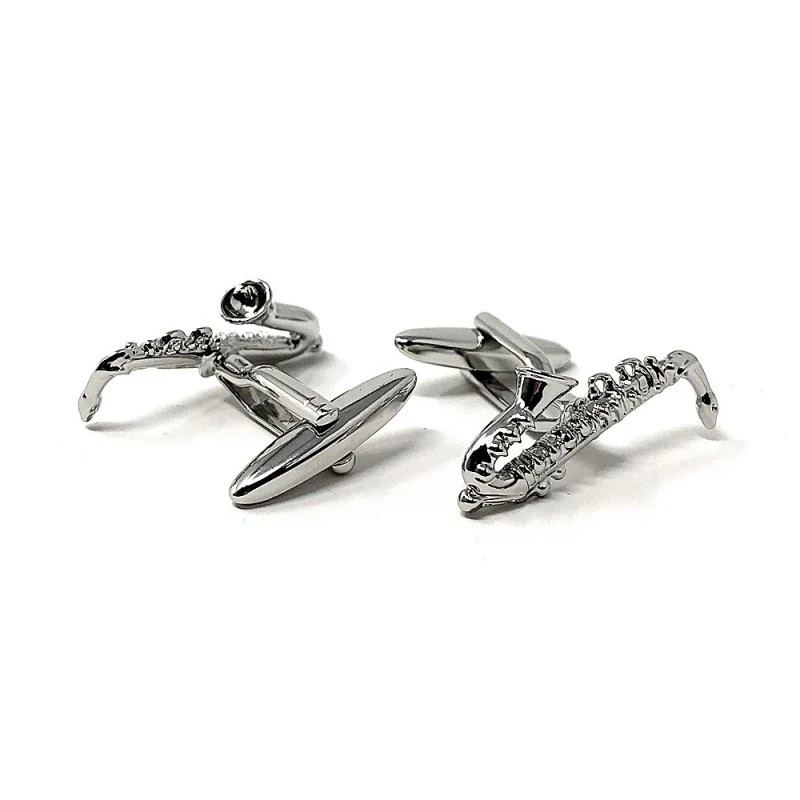 Gemelos metálicos 25mm. saxofón hombre