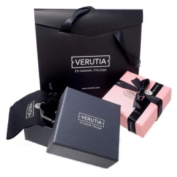 Gargantilla plata Ley 925m rodiada Verutia Itzia 42cm. corazón nácar circonitas azules blancas