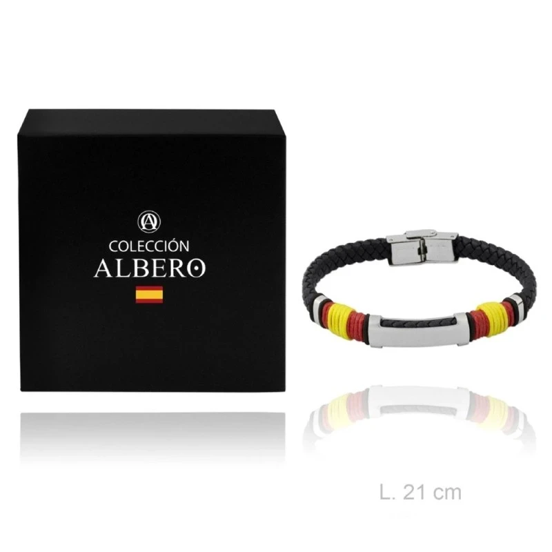 Pulsera acero inox rodiado colección Soul Albero 21cm. bandera España