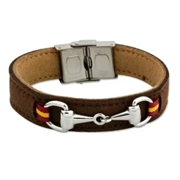 Pulsera acero inoxidable rodiado colección Soul Albero 17cm. marrón a