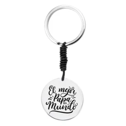 Pack padre marcapáginas pulsera llavero acero inox. rodiado EL MEJOR